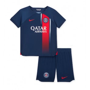 Paris Saint-Germain Replika Babytøj Hjemmebanesæt Børn 2023-24 Kortærmet (+ Korte bukser)